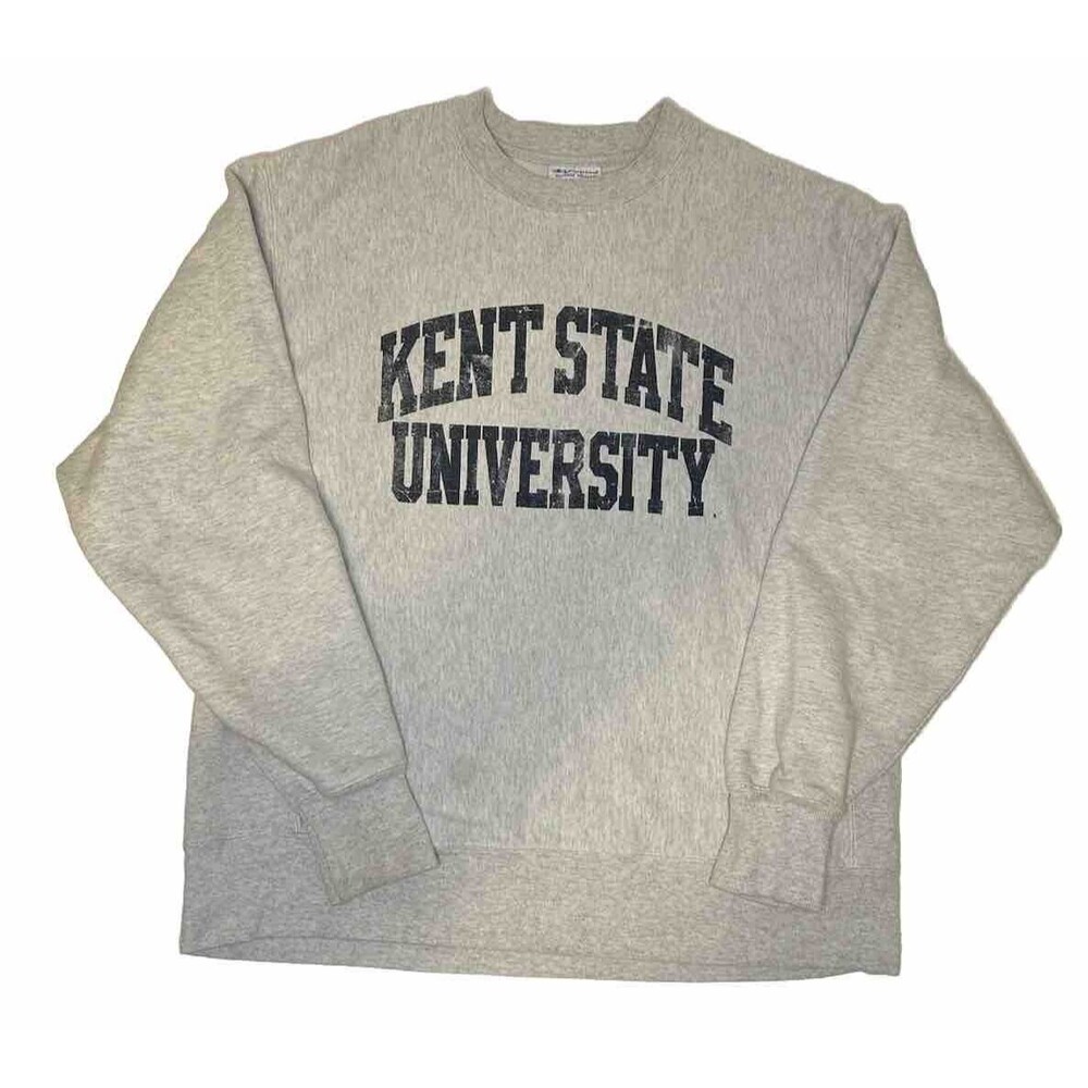 Champion Reverse Weave Kent State Pullover Crewneck Sweatshirt Size L READ